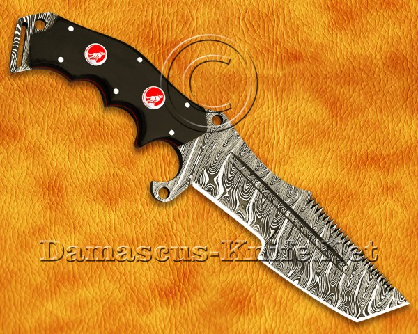 Custom Handmade Full Tang Damascus Steel Hunting and Survival Tanto Tracker Knife DTK917A