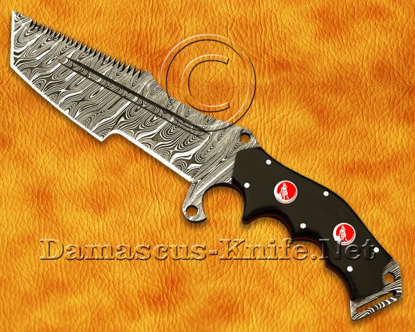 Custom Handmade Damascus Steel Full Tang Hunting and Survival Tanto Tracker Knife
