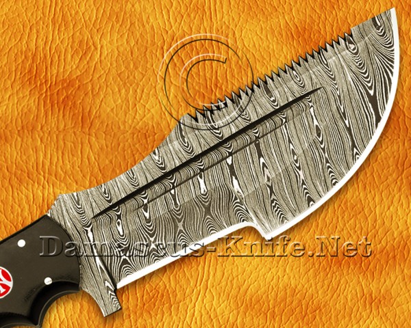 Custom Handmade Damascus Steel Full Tang Hunting and Survival Tracker Knife