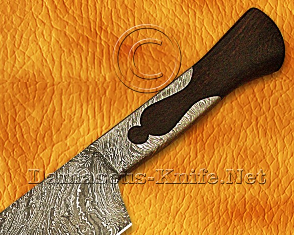 Personalized Damascus Steel Full Integral Handmade Kitchen Knife Ironwood Handle