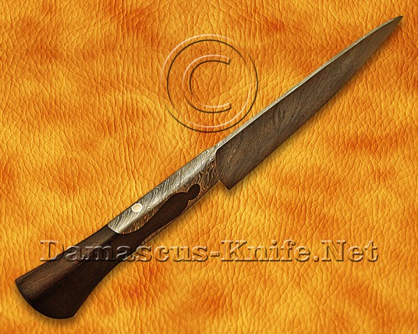 Personalized Damascus Steel Full Integral Handmade Kitchen Knife Ironwood Handle