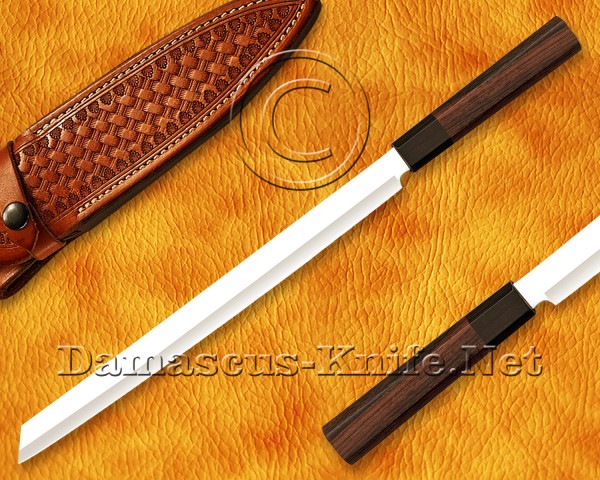 Personalized Stainless Steel Chef Knife Handmade Kitchen Prosciutto Knife Walnut Wood Handle
