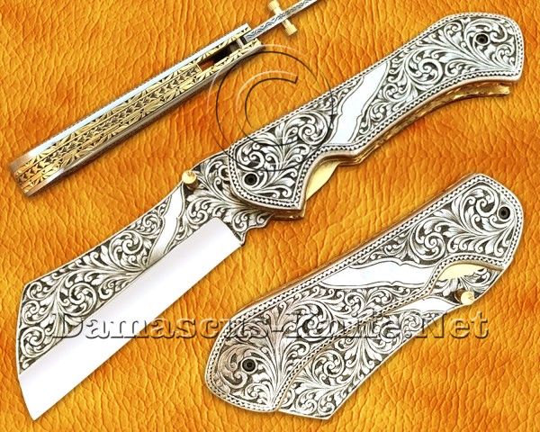 Personalized Engraving Handmade Stainless Steel Arts and Crafts Pocket Folding Knife Steel Handle