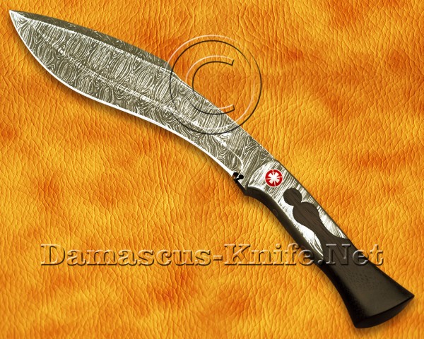 Custom Handmade Damascus Steel Hunting and Survival Full Integral Kukri Knife DHK1060