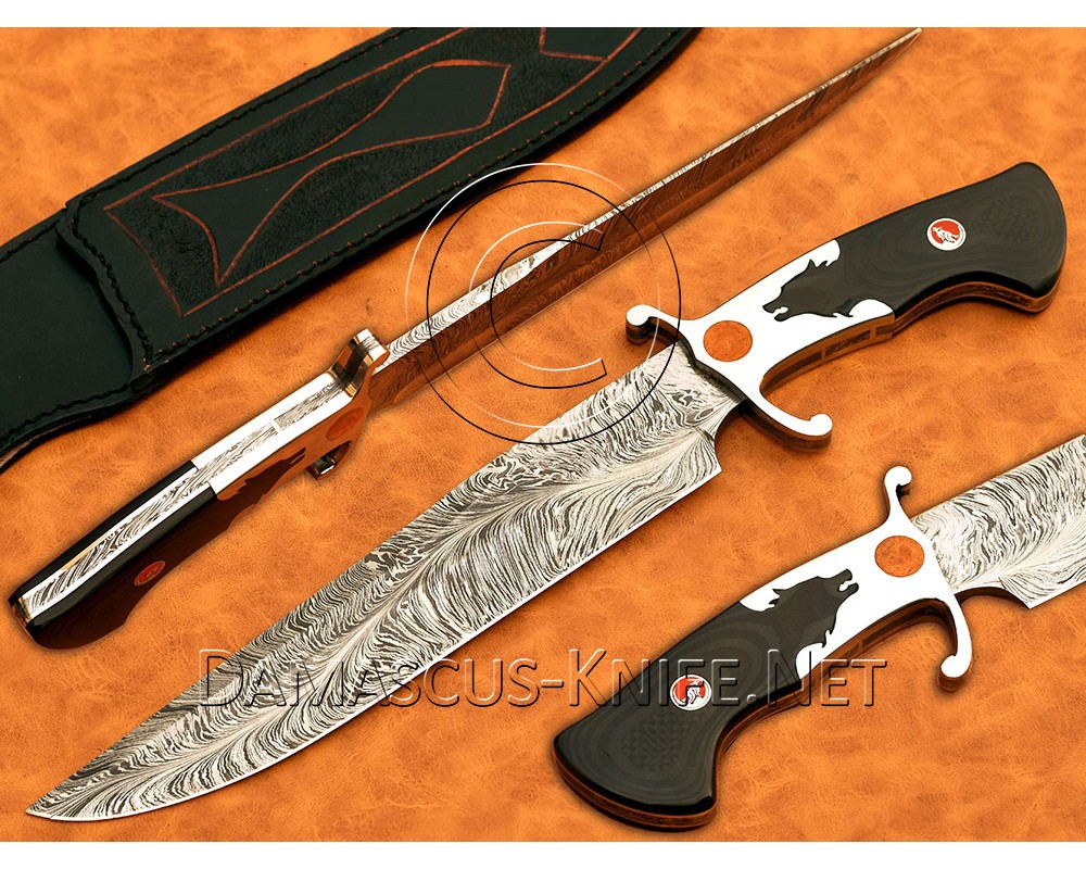 Handmade Damascus Steel Bowie Knife DHK880