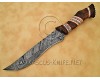 Custom Handmade Damascus Steel Hunting and Survival Bowie Knife DHK884