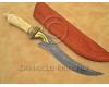 Handmade Damascus Steel Collectible Hunting Knife Bone Handle DHK899