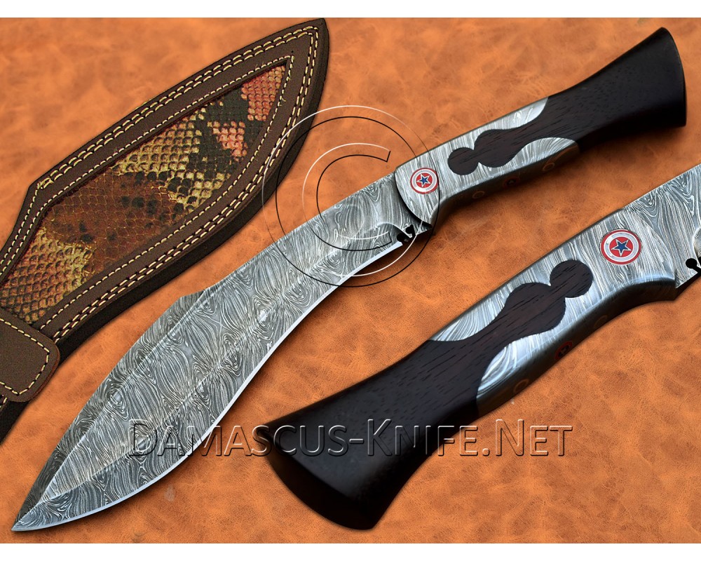 Handmade Damascus Steel Full Integral Kukri Machete Knife DHK901
