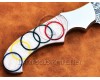 Custom Handmade Damascus Steel Tapper Tang Pearl Olympic Skinner Hunting Knife DHK955