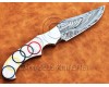 Lot of 2 Custom Handmade Damascus Steel Tapper Tang Pearl Olympic Skinner Hunting Knife DHK956
