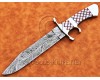 Lot of 2 Custom Handmade Damascus Steel Tapper Tang Pearl Bob Loveless & Coffin Hunting Knife DHK959