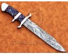 Custom Handmade Damascus Steel Tapper Tang Pearl Bob Loveless Hunting Knife DHK960