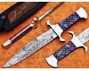 Custom Handmade Damascus Steel Tapper Tang Pearl Bob Loveless Hunting Survival Bowie Knife DHK961