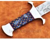 Custom Handmade Damascus Steel Tapper Tang Pearl Bob Loveless Hunting Knife DHK961