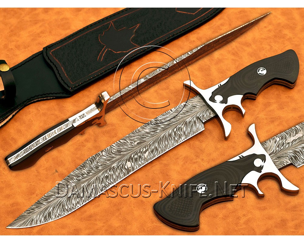 Handmade Damascus Steel Sub-hilt Hunting Survival Bowie Knife DHK965