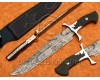 Handmade Damascus Steel Hunting Survival Bowie Knife DHK966