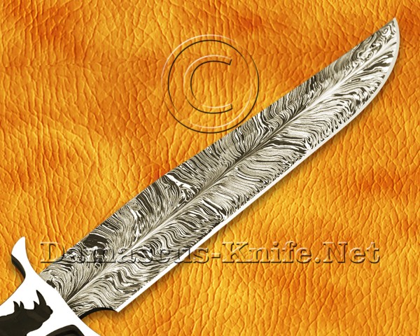 Custom Handmade Damascus Steel Hunting and Survival Bowie Knife DHK966
