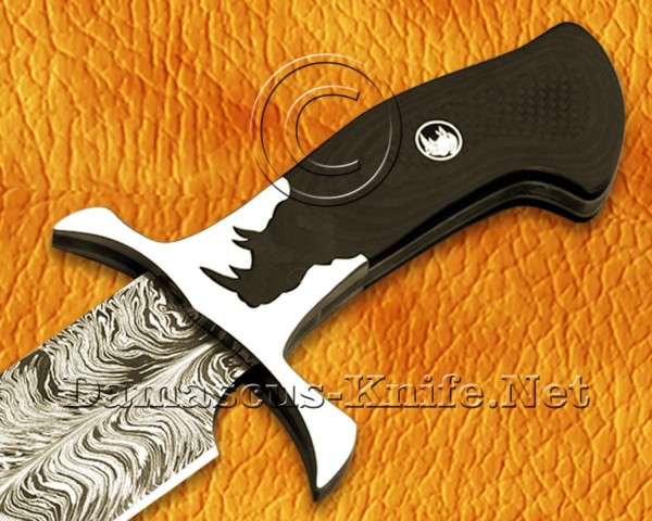 Custom Handmade Damascus Steel Hunting and Survival Bowie Knife DHK966