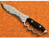 Custom Handmade Damascus Steel Sanmai Trench Hunting Knife DHK967