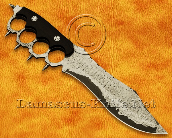Custom Handmade Damascus Steel Hunting and Survival Sanmai Trench Knife DHK967