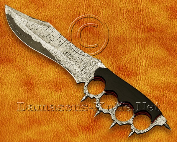 Custom Handmade Damascus Steel Hunting and Survival Sanmai Trench Knife DHK967C
