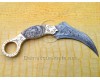 Scrimshaw Handmade Damascus Karambit Knife - Camel Bone (ARS-722)
