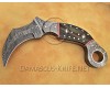 Handmade Damascus Steel Karambit Knife Brass Tops Horn Handle ARS-715