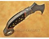 Handmade Damascus Steel Karambit Knife Brass Tops Horn Handle ARS-715