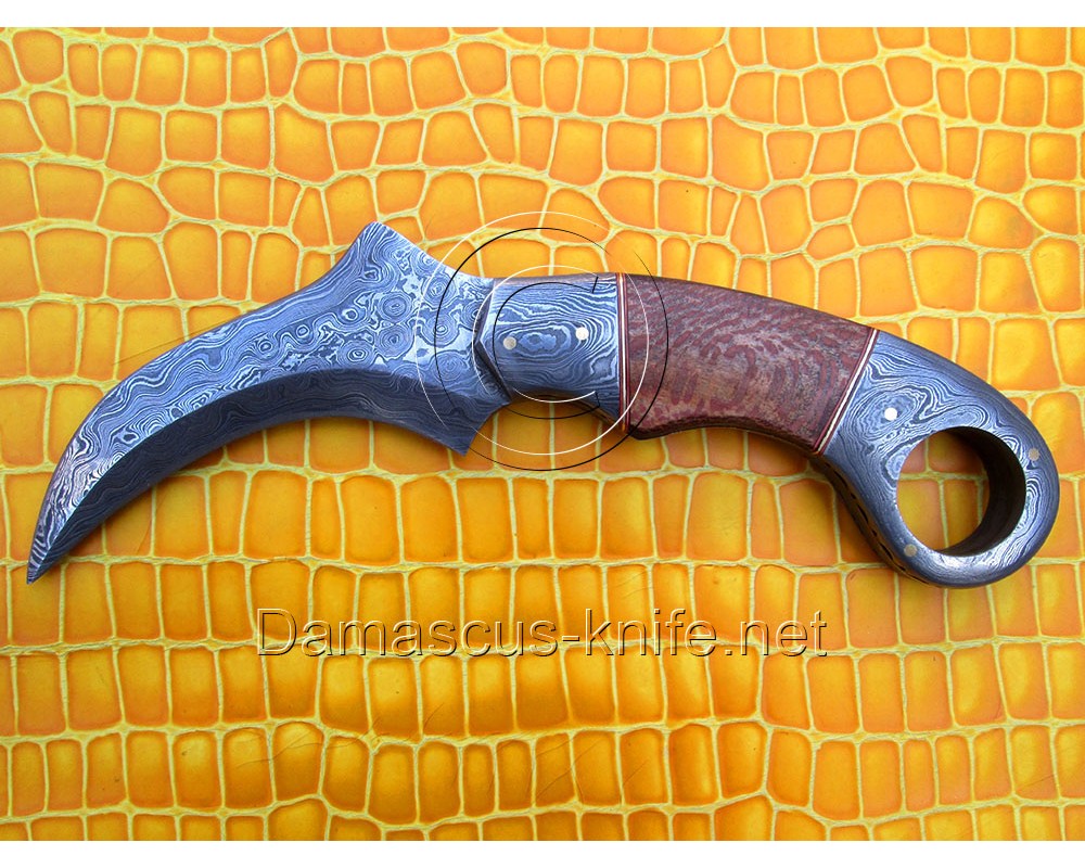 Custom Handmade Damascus Karambit Knife - Chaknar Wood (ARS-718)