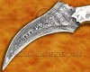 Scrimshaw Handmade Damascus Steel Karambit Knife - Camel Bone (ARS-722)