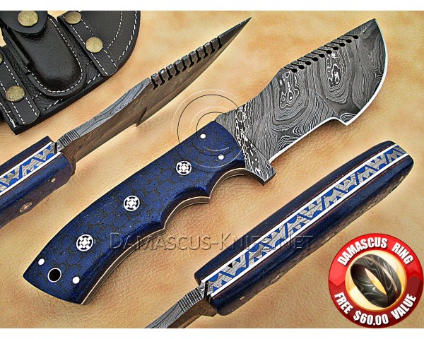 Lot of 7 Tom Brown Full Tang Handmade Damascus Steel Tracker Knives DTK1001