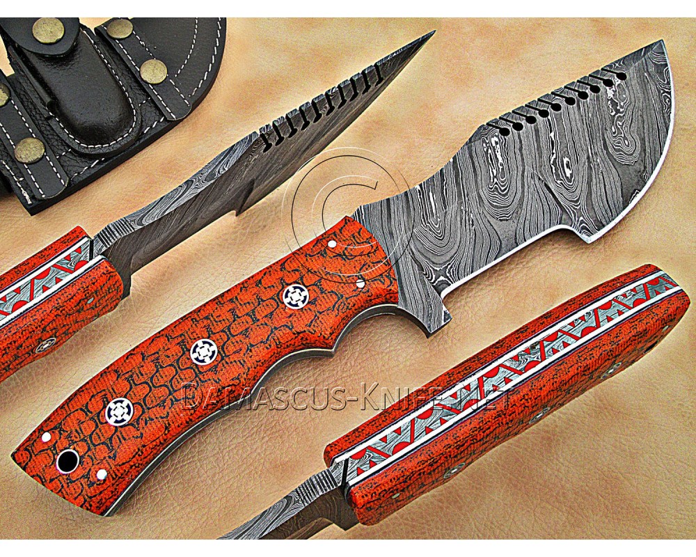 Tom Brown Full Tang Handmade Damascus Steel Hunting and Survival Tracker Knife DTK1008