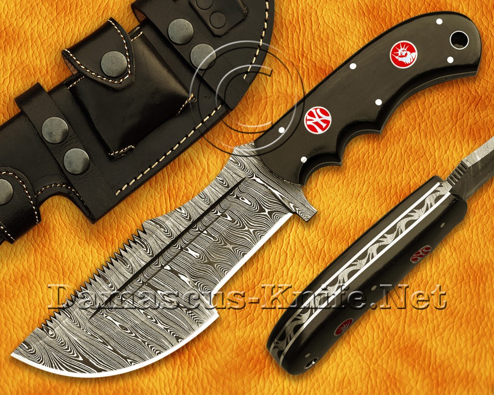 BEAUTIFULL HUNTEX CUSTOM 30 inches  Damascus Steel SWORD with leather sheath 