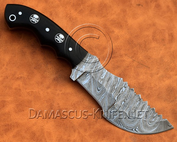 Lot of 2 Tom Brown Full Tang Handmade Damascus Steel Hunting and Survival Tracker Knife DTK919