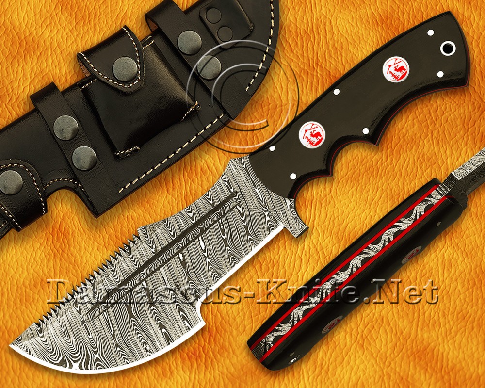 Custom Handmade Damascus Steel Full Tang Tracker Knife