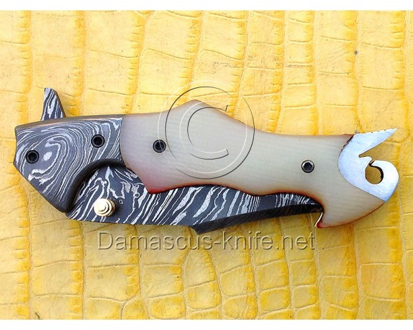 Custom Handmade Damascus Folding Knife DFK767