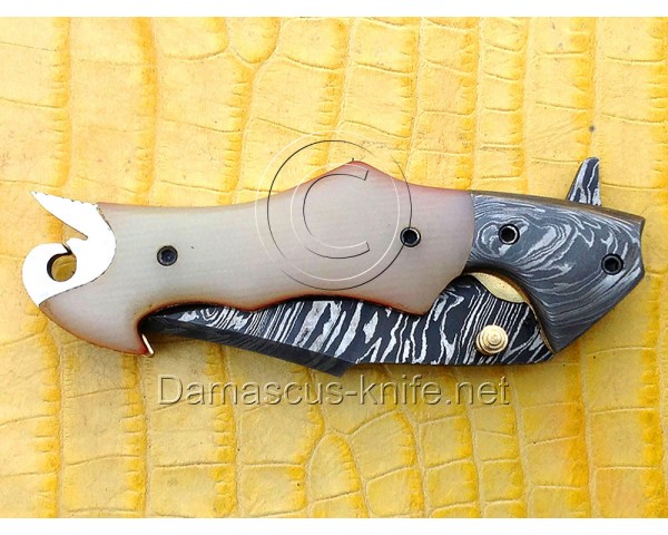 Custom Handmade Damascus Folding Knife DFK767