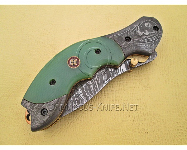 Handmade Damascus Steel Collectible Folding Knife DFK768
