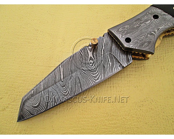 Handmade Damascus Steel Collectible Folding Knife Horn Handle DFK769