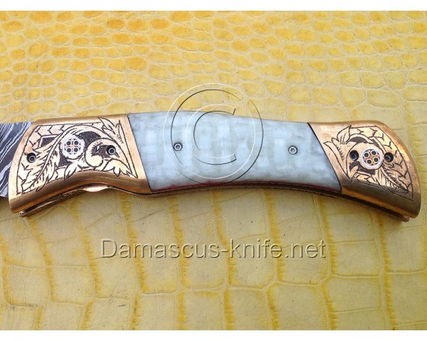 Handmade Damascus Steel Collectible Folding Knife DFK805