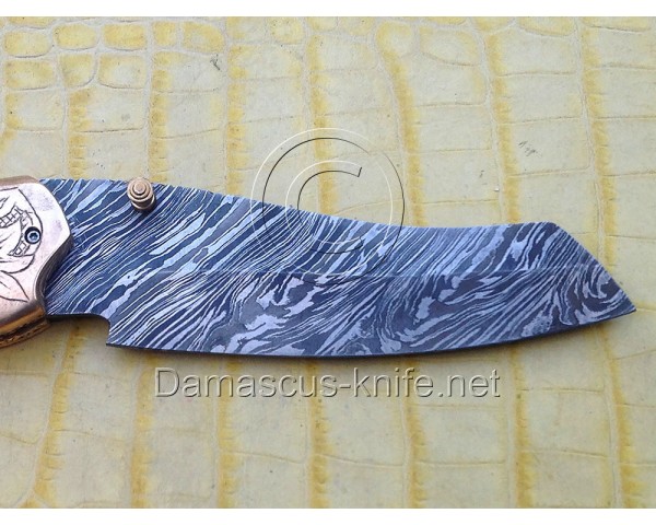 Handmade Damascus Steel Collectible Folding Knife DFK806