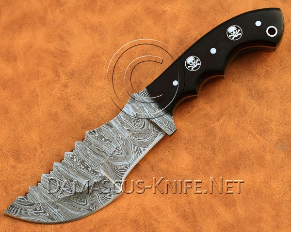 Custom Handmade Full Tang Damascus Steel Hunting and Survival Knife Set DHK819