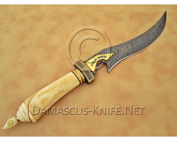 Custom Handmade Damascus Steel Hunting and Survival Bowie Knife DHK899