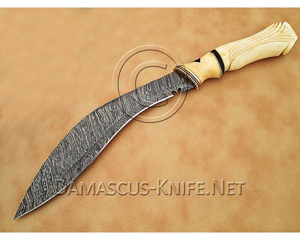 Custom Handmade Damascus Steel Hunting and Survival Kukri Machete Knife DHK900