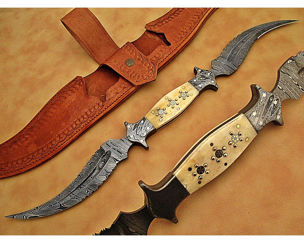Custom Handmade Damascus Steel Haladie Knife Bone Handle DHK952