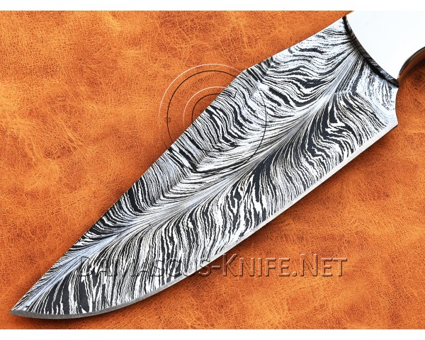 Custom Handmade Damascus Steel Tapper Tang Pearl Olympic Skinner Hunting Knife DHK954