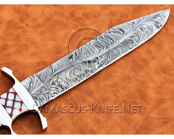 Custom Handmade Damascus Steel Loveless Big Bear Sub-hilt Fighter Hunting Knife DHK957