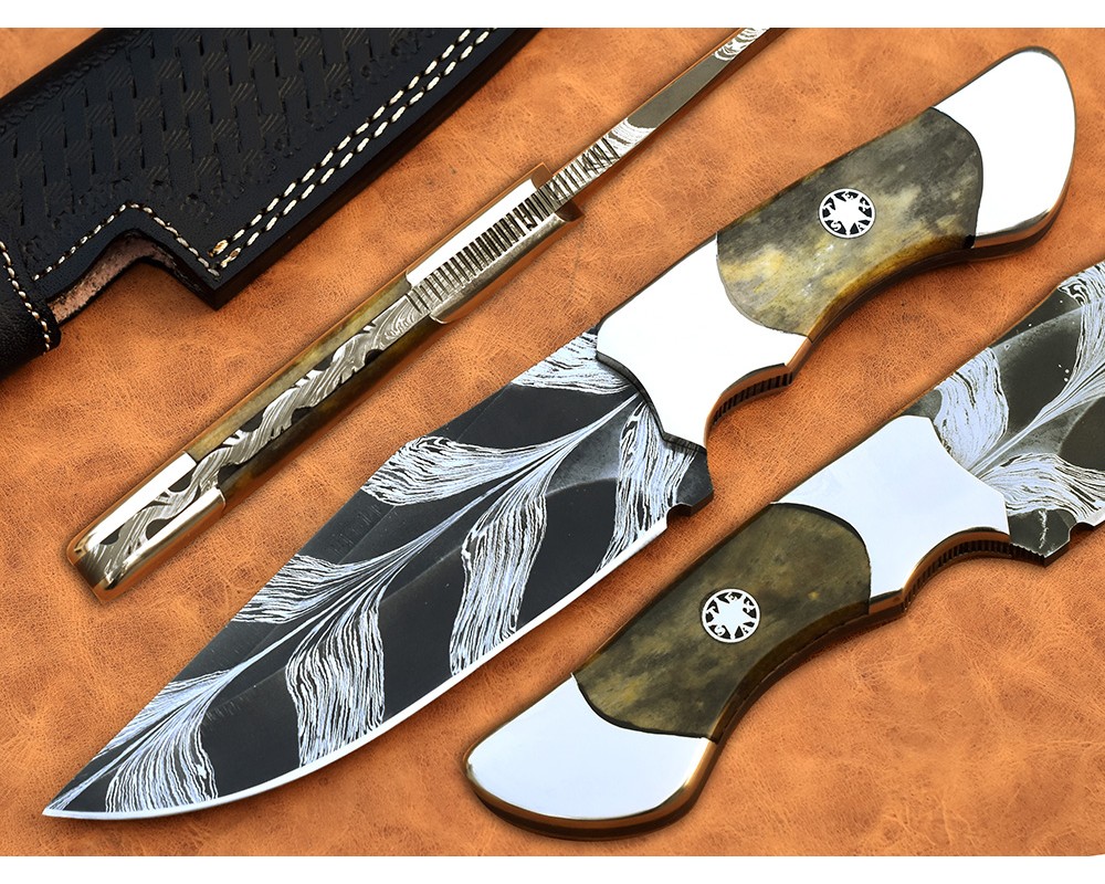 Custom Handmade Damascus Steel Hunting and Survival Skinner Knife DHK998