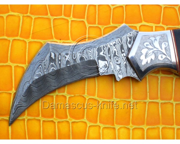 Custom Handmade Damascus Karambit Knife - Bull Horn (ARS-704)
