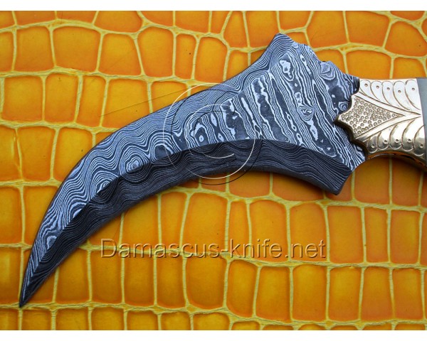 Custom Handmade Damascus Karambit Knife - Camel Bone (ARS-711)